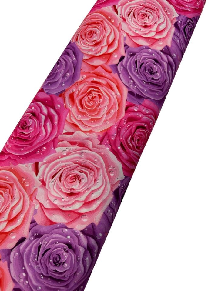 Gül Desen Elbiselik Gömleklik Krep Kumaş