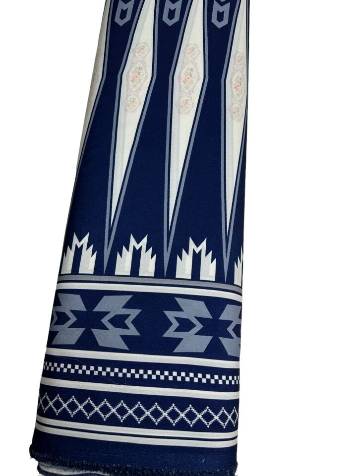 Özbek Desen Elbiselik Gömleklik Krep Kumaş