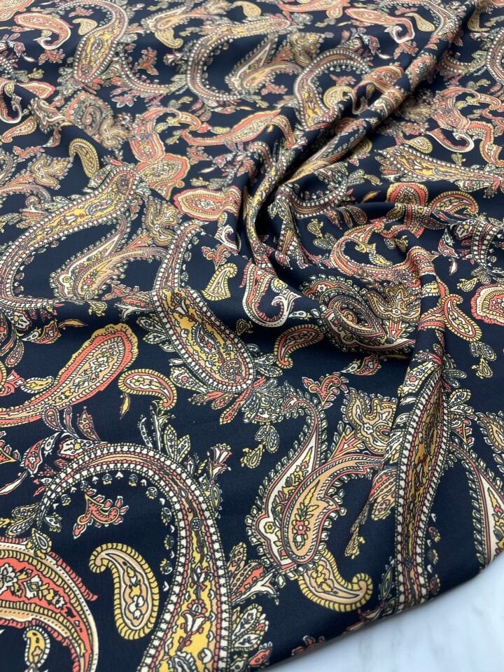 Özbek Desen Elbiselik Gömleklik Krep Kumaş