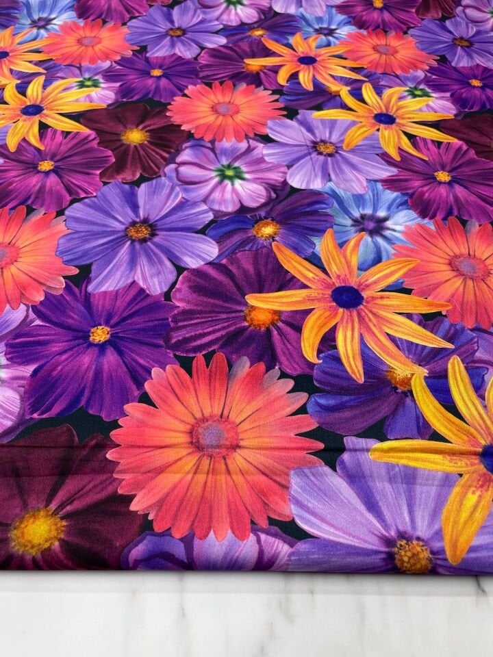 Çiçek Desen Elbiselik Gömleklik Krep Kumaş