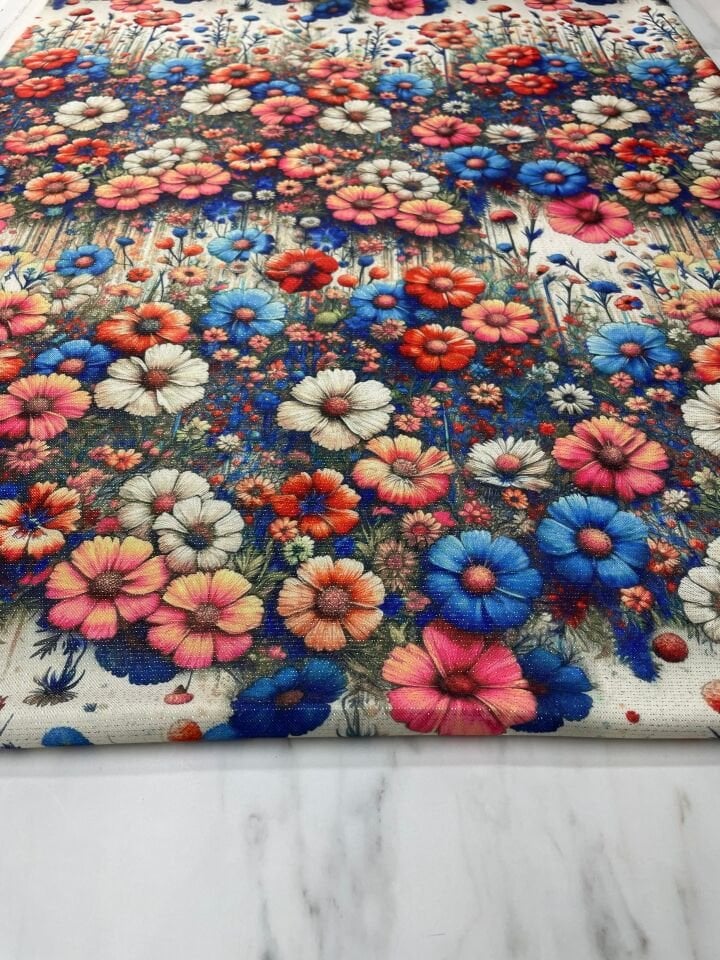 Altın Simli Liva Desen Elbiselik Keten Kumaş