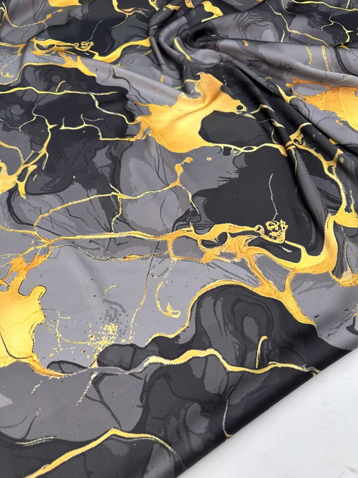 Desenli İpek Saten Elbise Etek Gömlek Şalvar