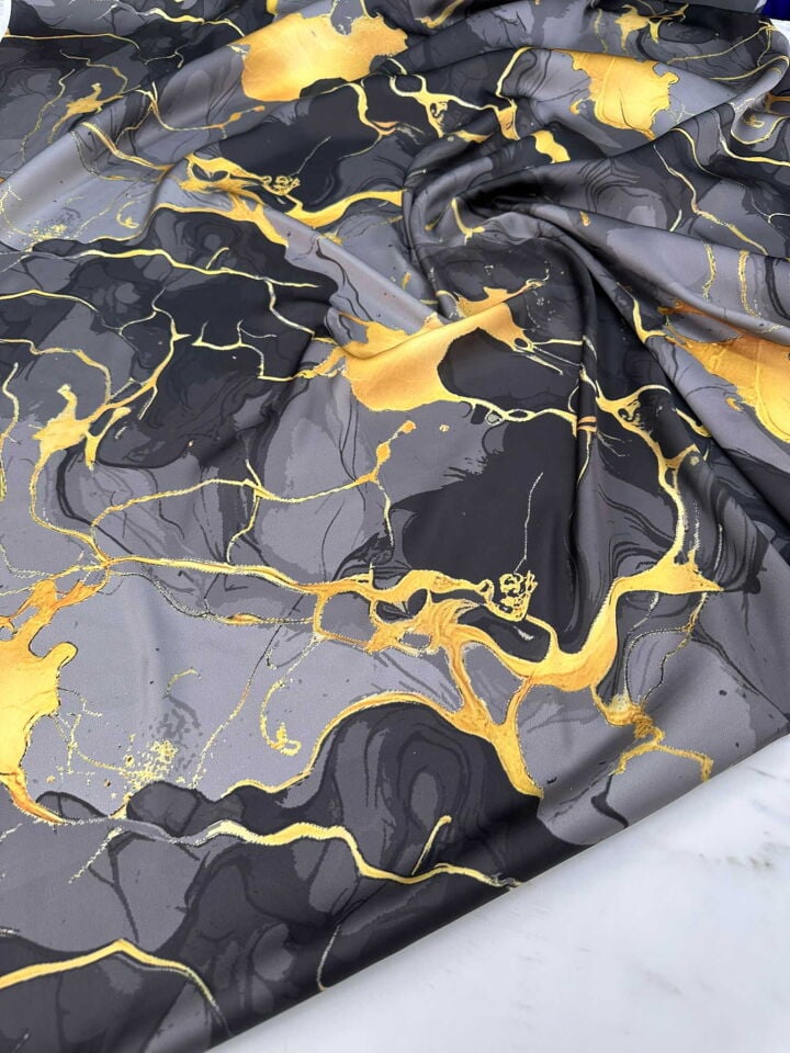 Desenli İpek Saten Elbise Etek Gömlek Şalvar