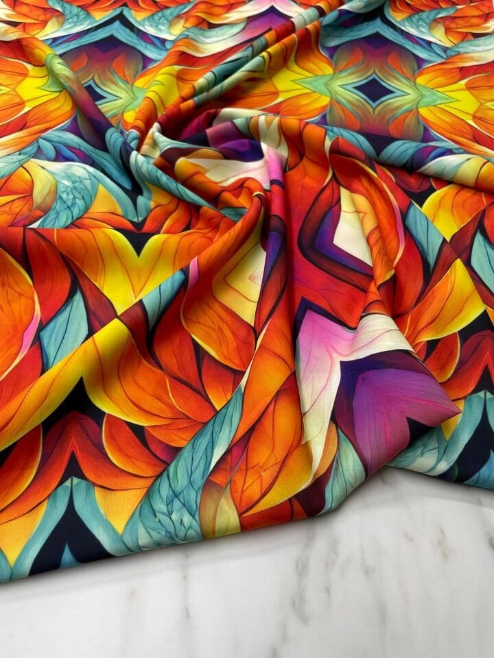 Leonarda  Desen Elbiselik Gömleklik Tivil Saten Kumaş