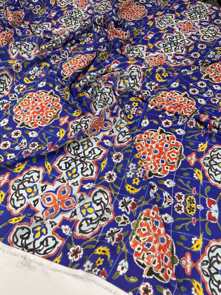 Özbek Desen Elbiselik Gömleklik Krep Kumaş