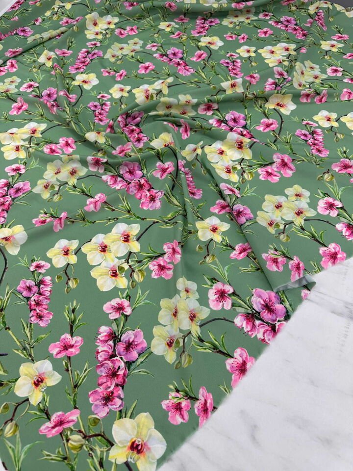 Desenli Krep Kumaş Elbise Etek Gömlek Şalvar