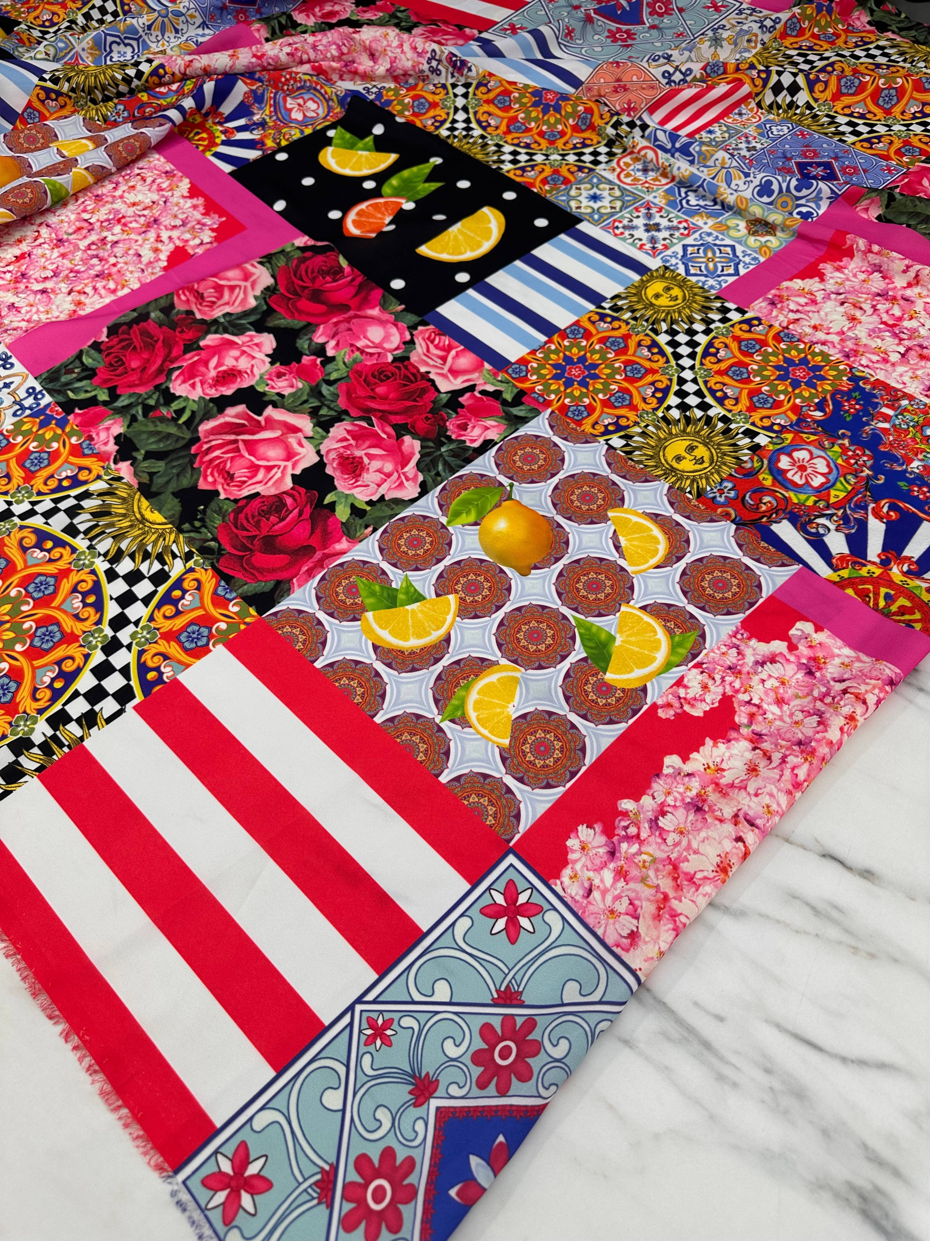 Viyana Desen Elbiselik Gömleklik Krep Kumaş