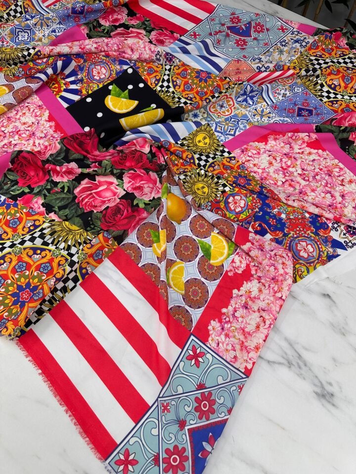 Viyana Desen Elbiselik Gömleklik Krep Kumaş