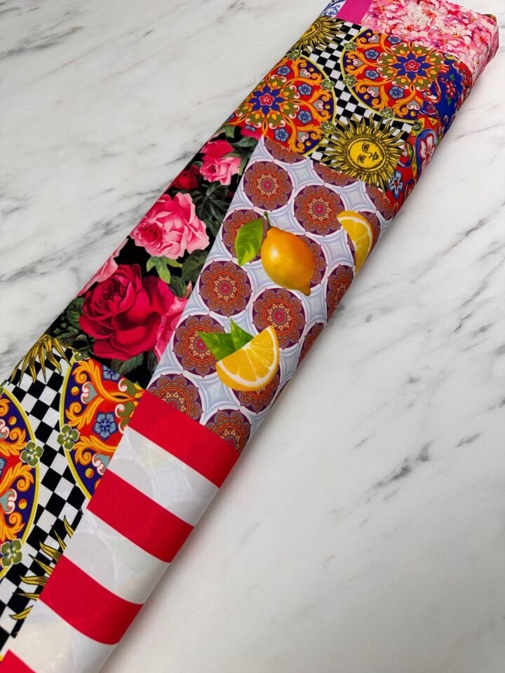 Viyana Desen Elbiselik Gömleklik Krep Kumaş