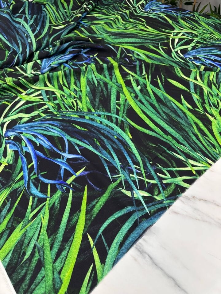 Çim Desen Elbiselik Gömleklik Krep Kumaş