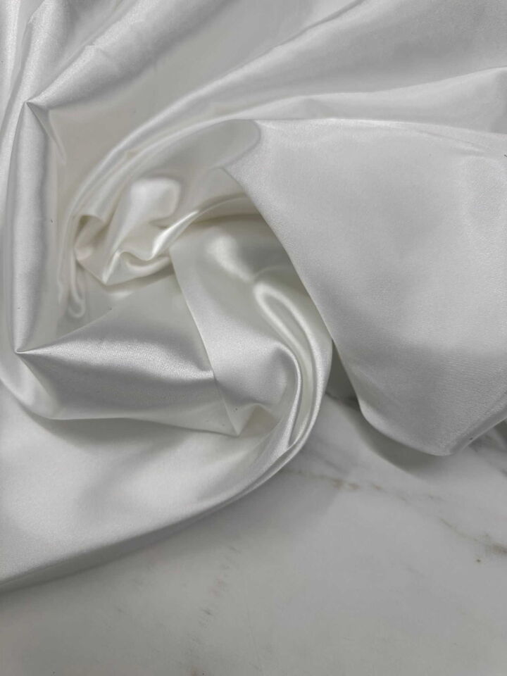 Ekru Likralı Saten Elbise Etek Şalvar