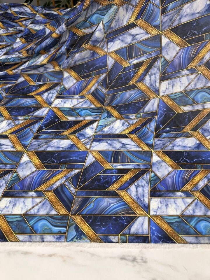 Mermer Desen Elbiselik Gömleklik Krep Kumaş