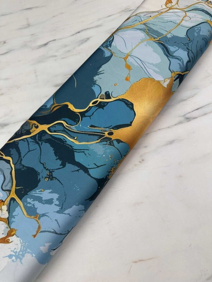 Desenli İpek Saten Elbise Etek Gömlek Şalvar