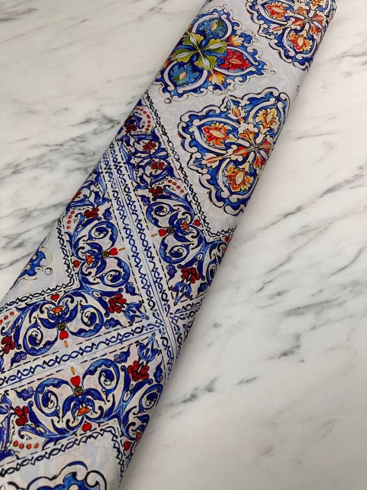 Nakış Desen Elbiselik Gömleklik Krep Kumaş