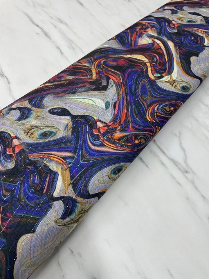 Gümüş Simli Viyana Desen Elbiselik Keten Kumaş