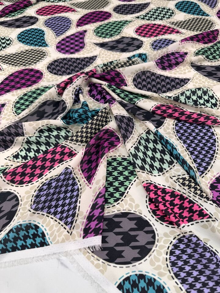 Damla Desen Elbiselik Gömleklik Krep Kumaş