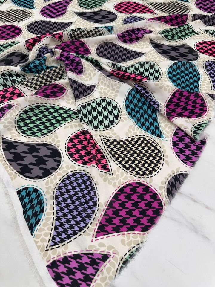 Damla Desen Elbiselik Gömleklik Krep Kumaş