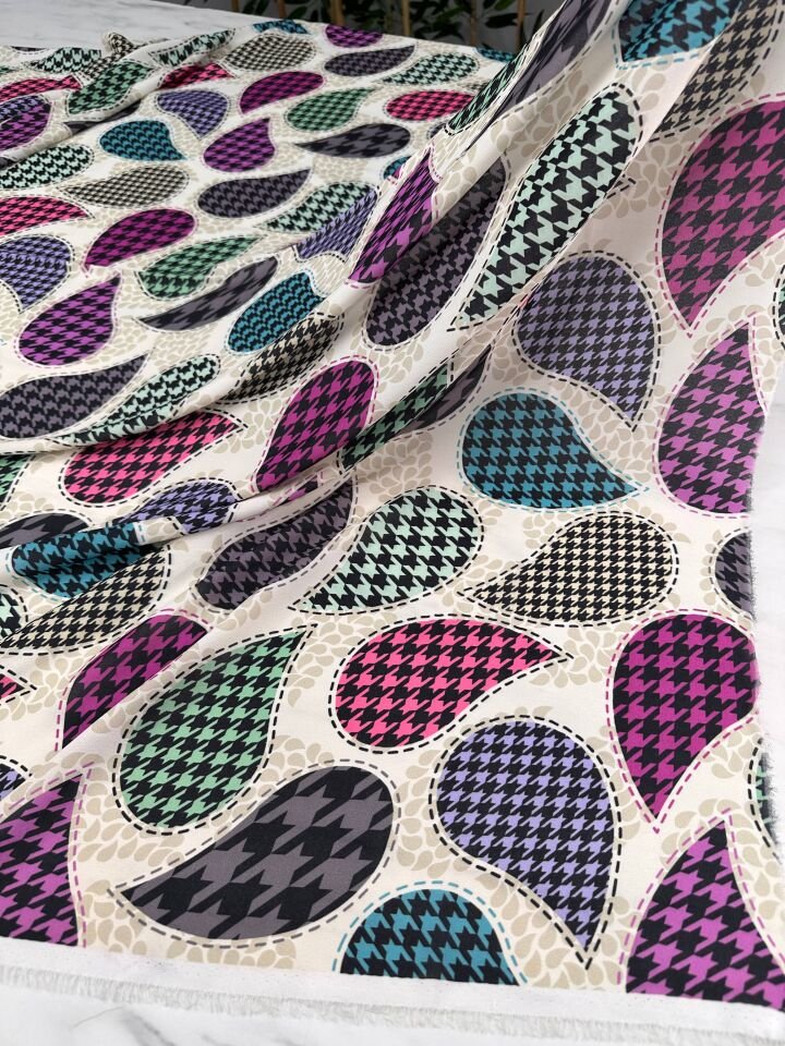 Damla Desen Elbiselik Gömleklik Krep Kumaş