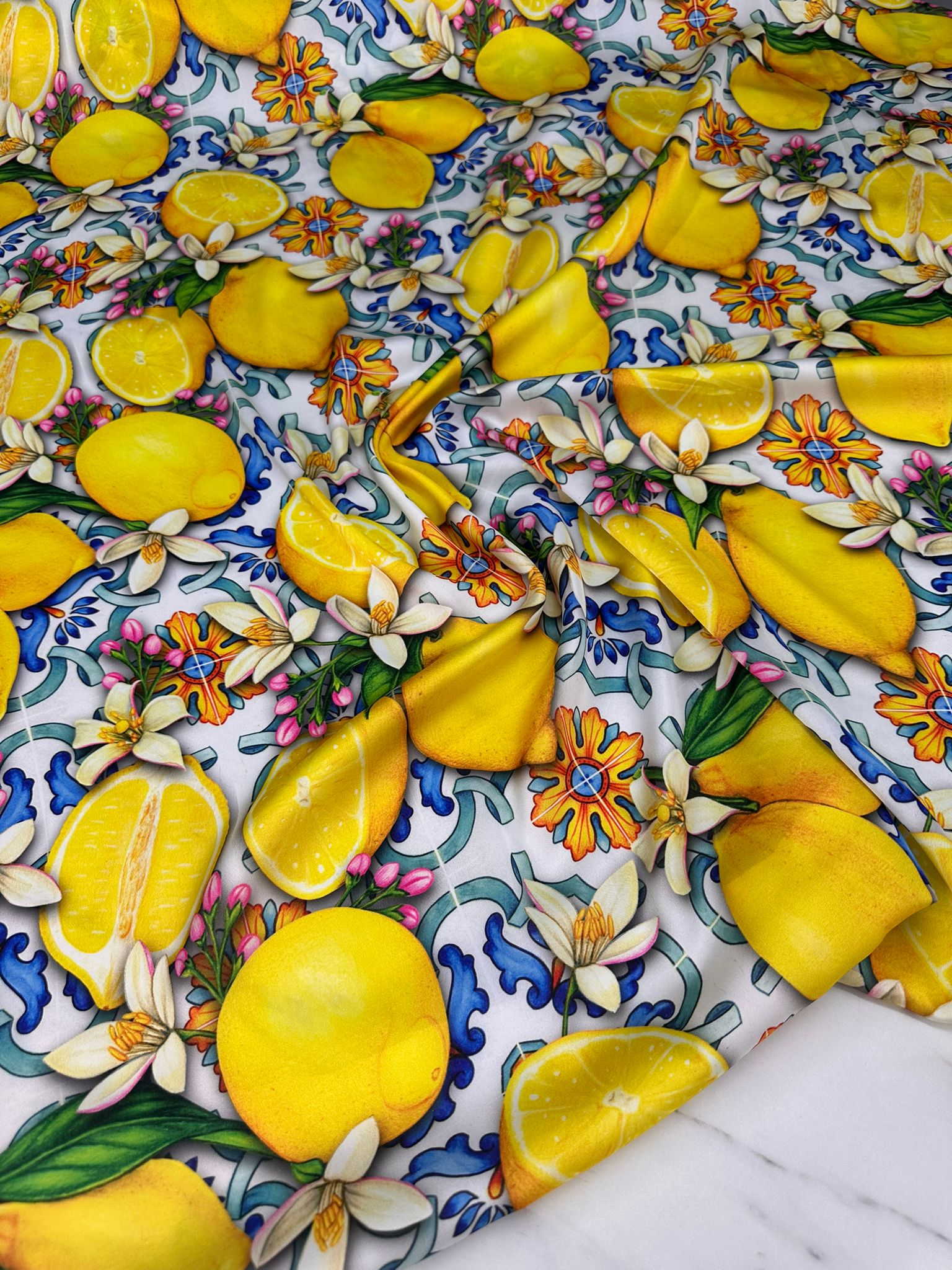 Desenli İpek Saten Elbise Etek Gömlek Şalvar