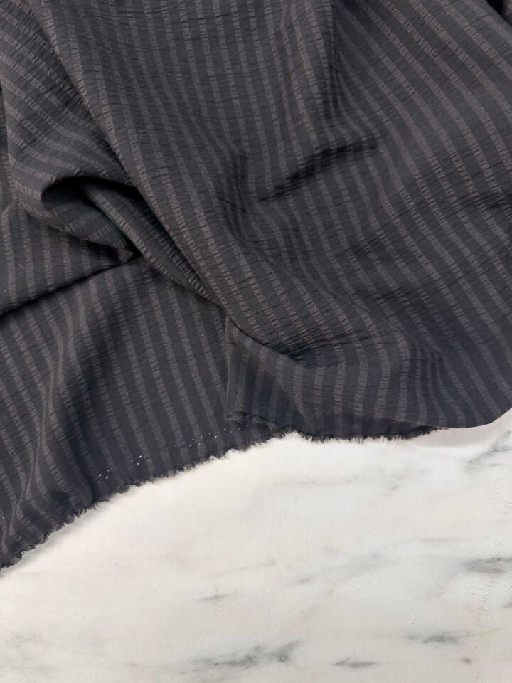 Gofre Çizgili Yumuşak Dökümlü Elbise Bol Panrtolon