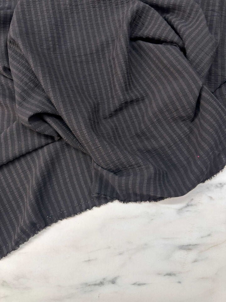 Gofre Çizgili Yumuşak Dökümlü Elbise Bol Panrtolon