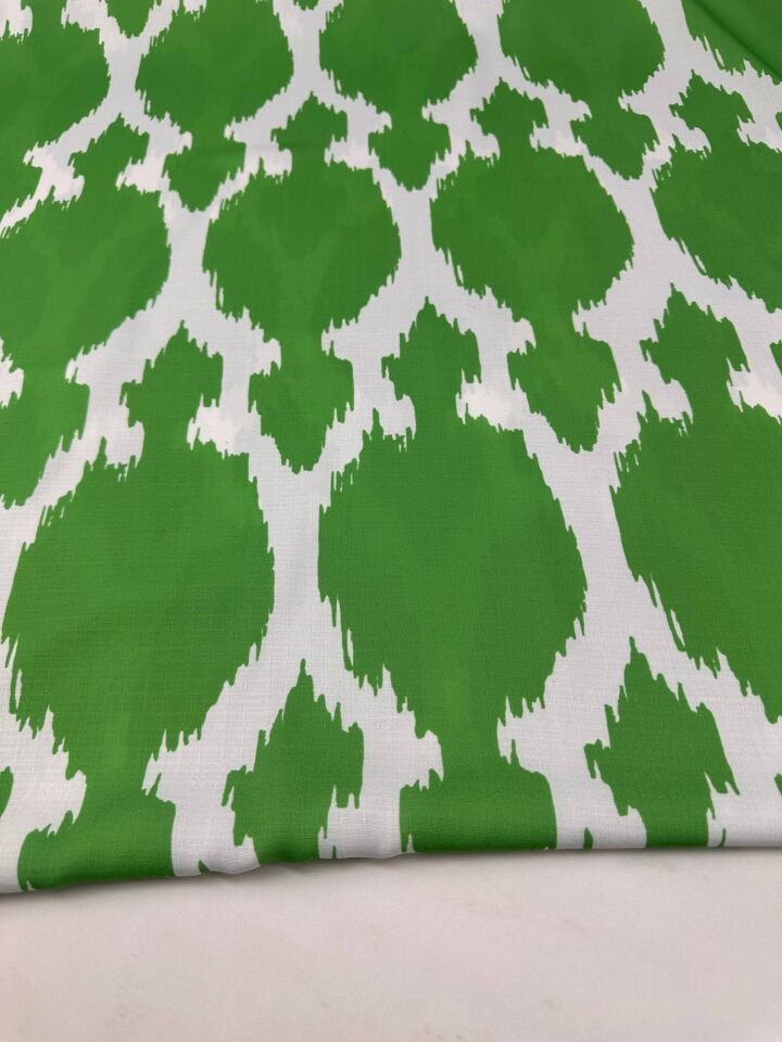 Yeşil Desen Elbiselik Gömleklik Krep Kumaş