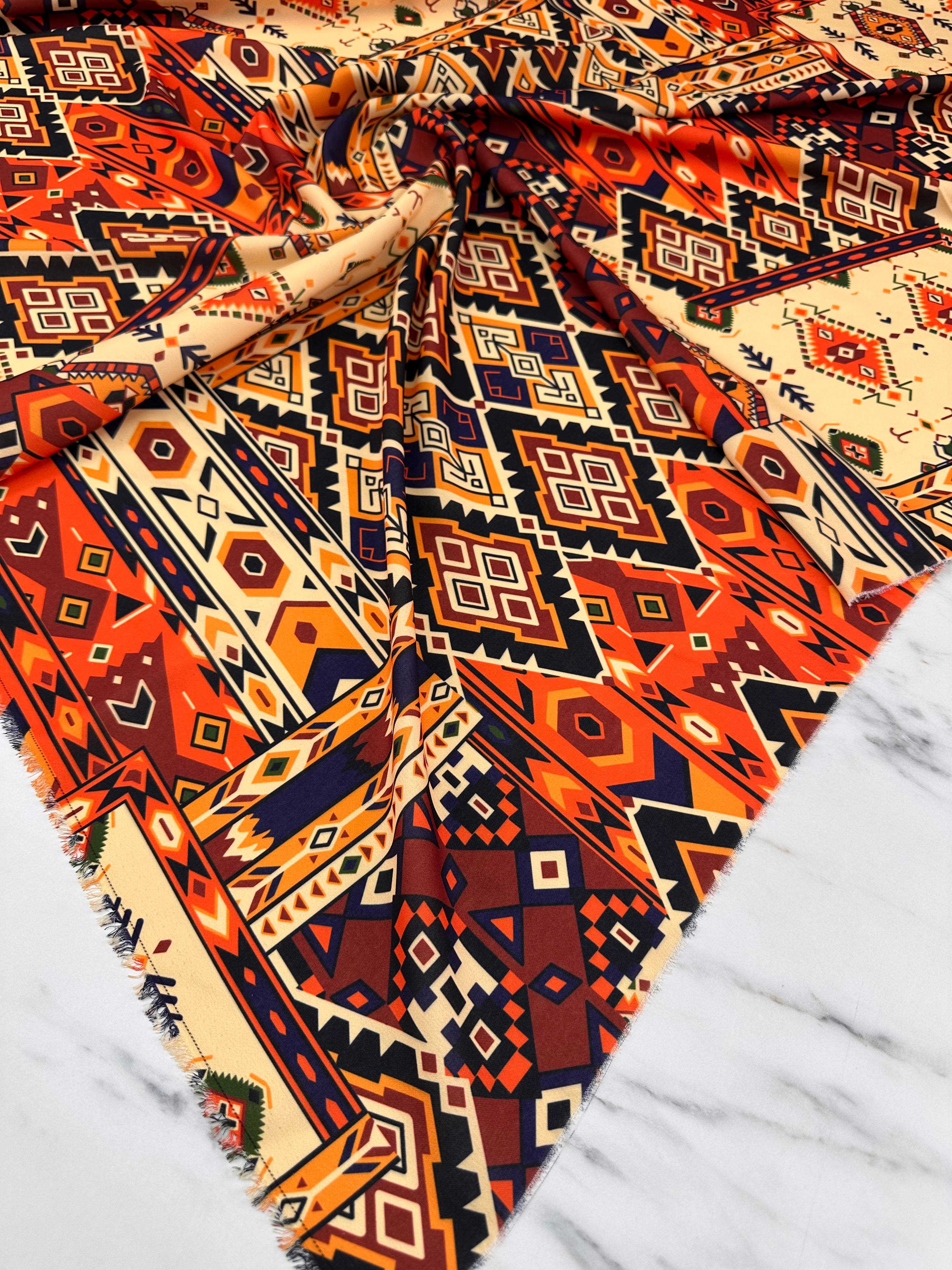 Afrika Desen Elbiselik Gömleklik Krep Kumaş