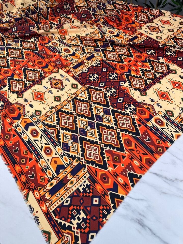 Afrika Desen Elbiselik Gömleklik Krep Kumaş