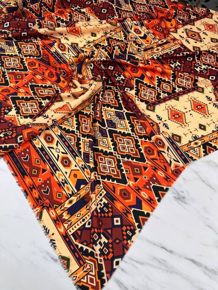 Afrika Desen Elbiselik Gömleklik Krep Kumaş