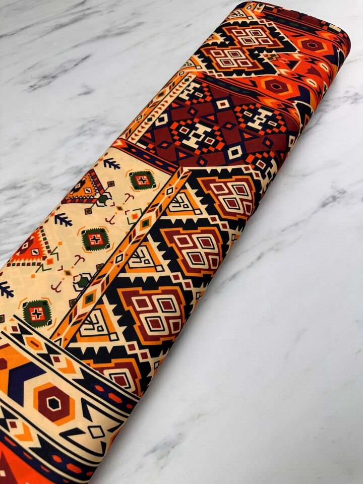 Afrika Desen Elbiselik Gömleklik Krep Kumaş