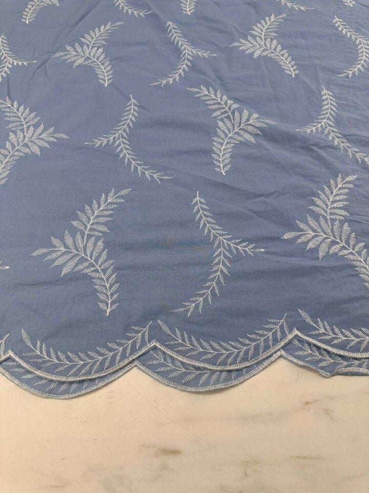 Nakış İşlem Poplin Kumaş Elbise Etek Tunik