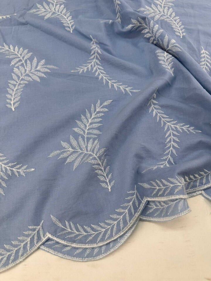 Nakış İşlem Poplin Kumaş Elbise Etek Tunik