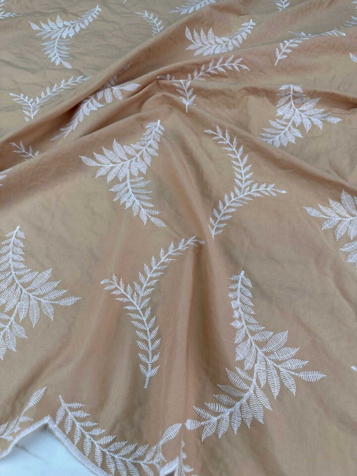 nakış İşleme Poplin Kumaş Elbise Etek Gömlek