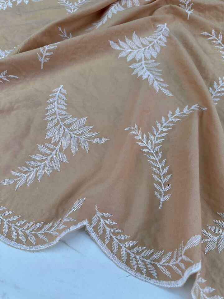 nakış İşleme Poplin Kumaş Elbise Etek Gömlek