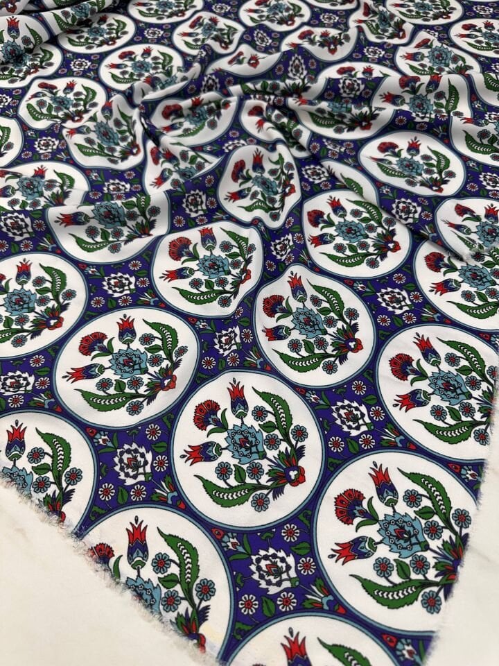 Özbek Desen Elbiselik Gömleklik Krep Kumaş