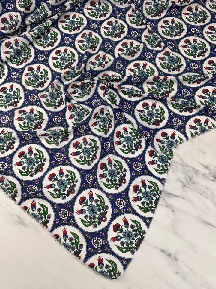 Özbek Desen Elbiselik Gömleklik Krep Kumaş