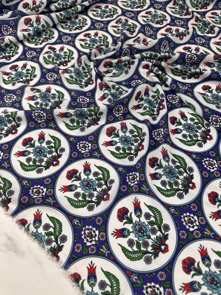 Özbek Desen Elbiselik Gömleklik Krep Kumaş