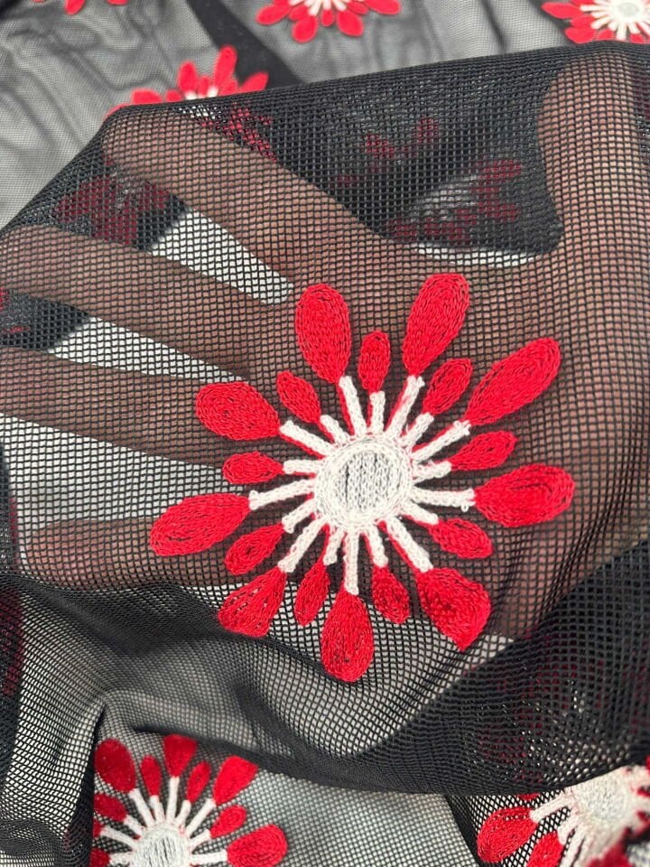 Fantazi Ürün Nakış İşleme File Elbise Etek Tunik Abaya