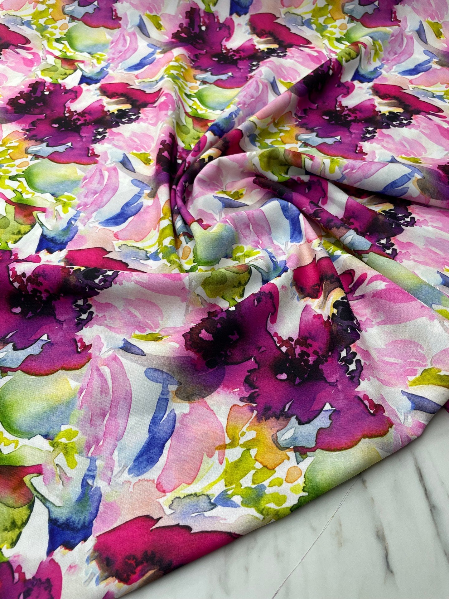 Renkli Desen Elbiselik Gömleklik Krep Kumaş