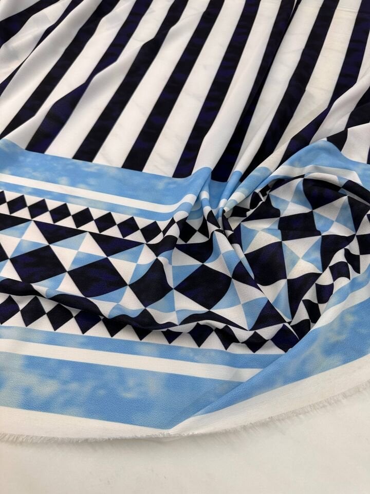 Özbek Desen Elbiselik Gömleklik Krep Kumaş