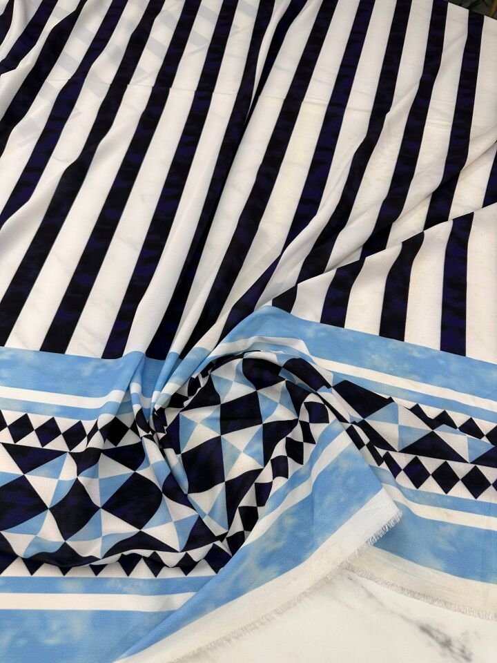 Özbek Desen Elbiselik Gömleklik Krep Kumaş