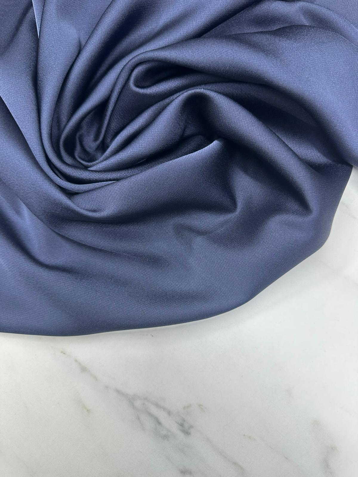 Koyu Lacivert İpek Saten