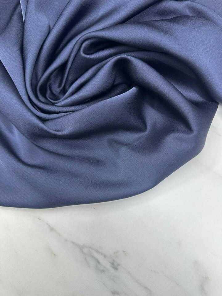 Koyu Lacivert İpek Saten