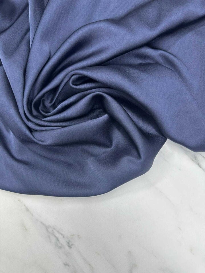Koyu Lacivert İpek Saten