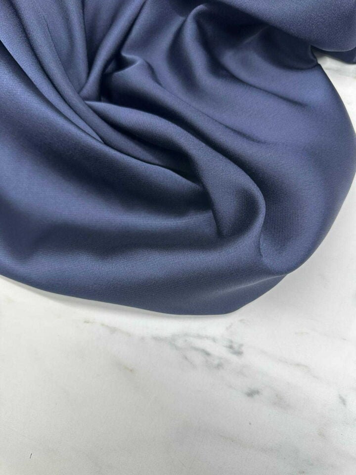 Koyu Lacivert İpek Saten