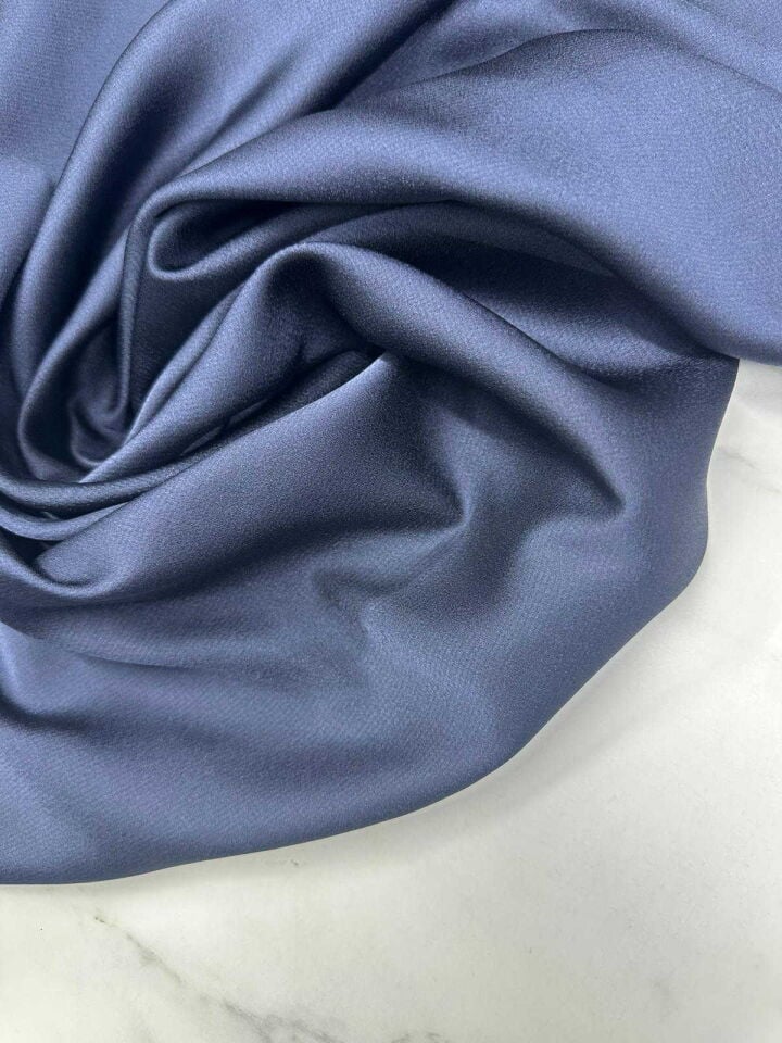 Koyu Lacivert İpek Saten