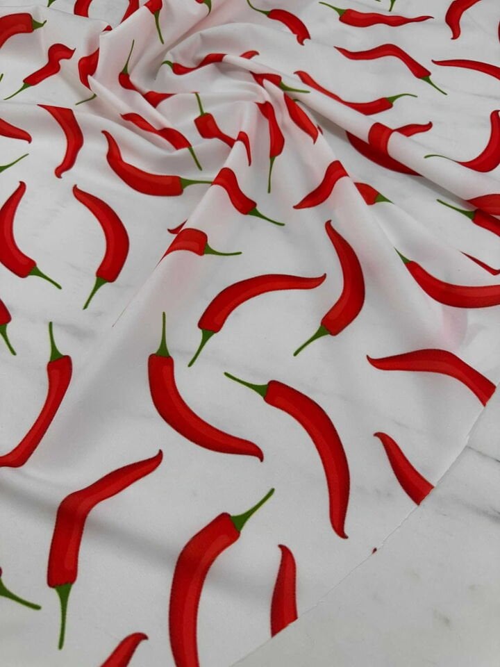 Biberiye Desen Krep Kumaş ElbiseB Etek Gömlek Şalvar