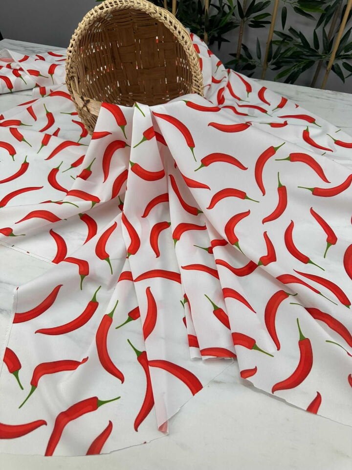 Biberiye Desen Krep Kumaş ElbiseB Etek Gömlek Şalvar