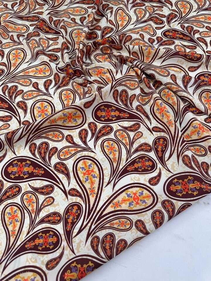 Şali Desen krep Kumaş Elbise Etek Gömlek Şalvar