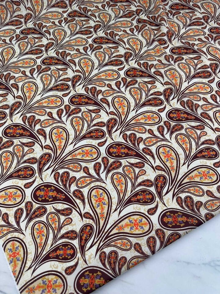 Şali Desen krep Kumaş Elbise Etek Gömlek Şalvar